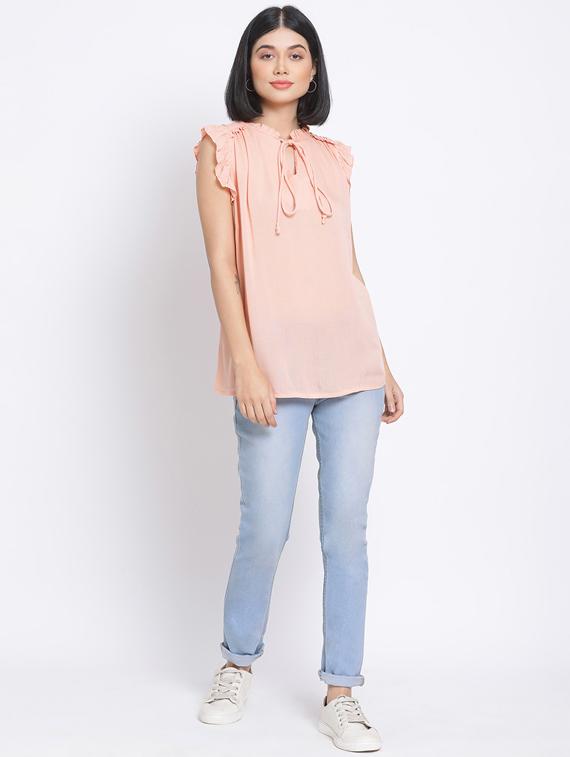tie up neck solid top - 17620666 - Zoom Image - 4