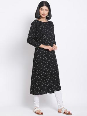 printed straight kurta - 17620679 - Standard Image - 3