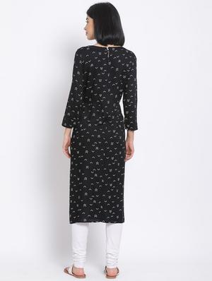 printed straight kurta - 17620679 - Standard Image - 4