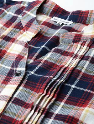 tie back checkered tunic - 17620842 - Standard Image - 5