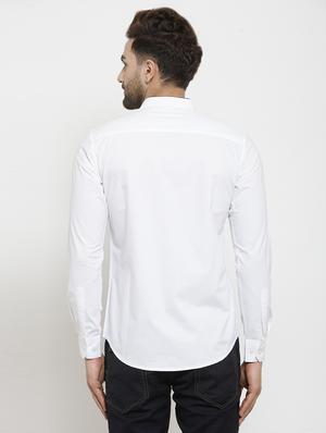 white solid casual shirt - 17620857 - Standard Image - 4