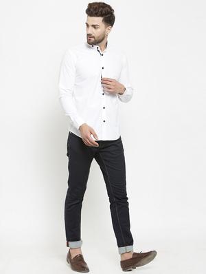 white solid casual shirt - 17620857 - Standard Image - 5