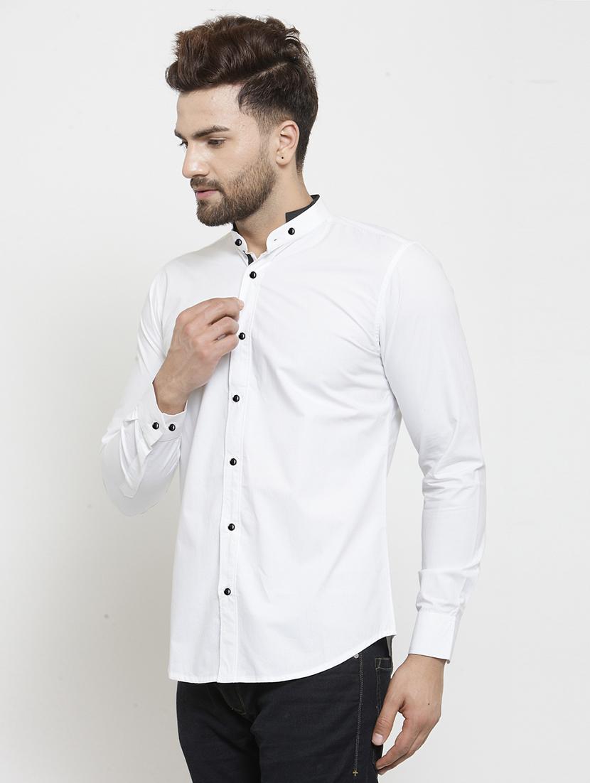 white solid casual shirt - 17620857 - Zoom Image - 2