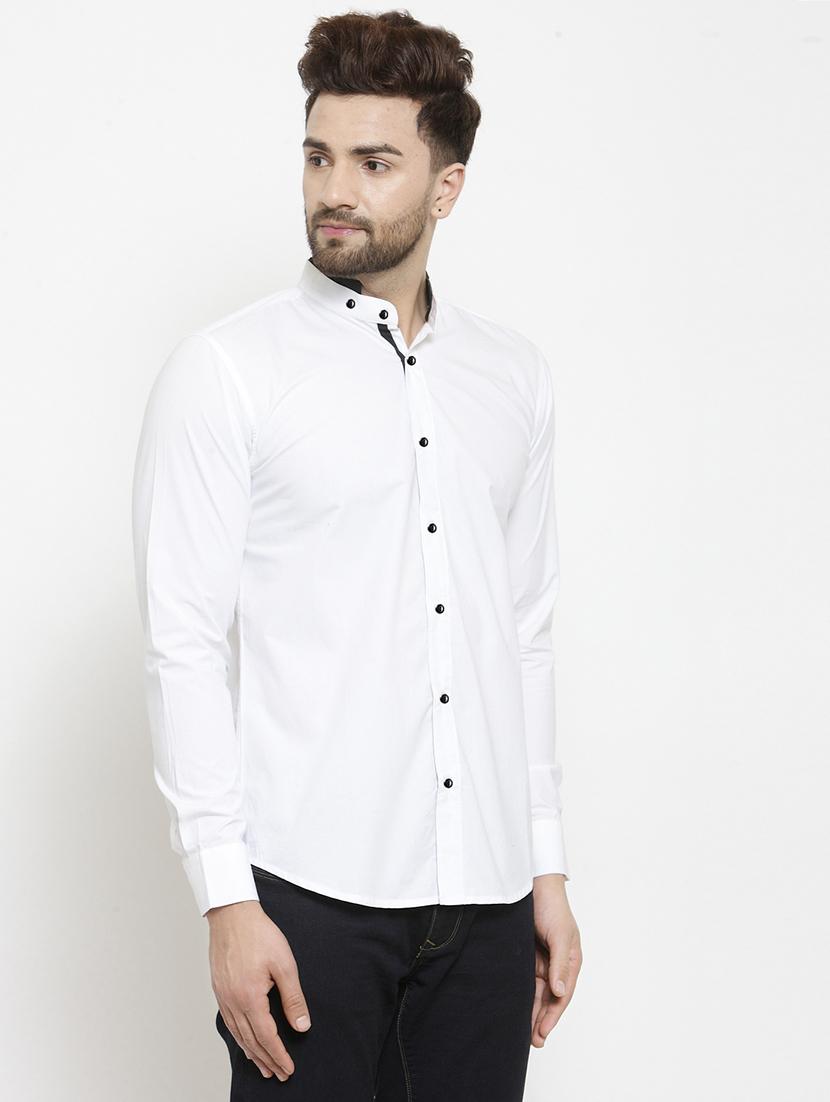 white solid casual shirt - 17620857 - Zoom Image - 3