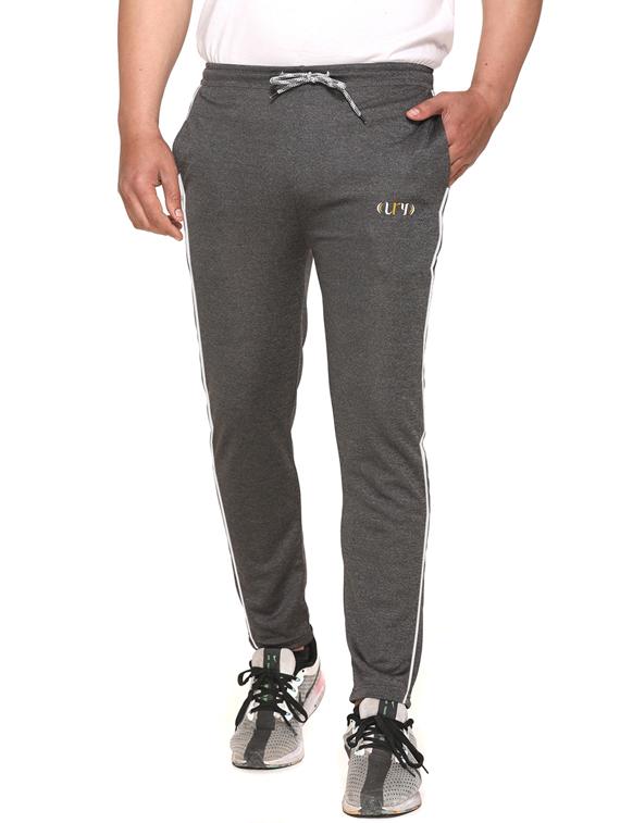 grey polyester blend ankle length track pant - 17620887 - Zoom Image - 1