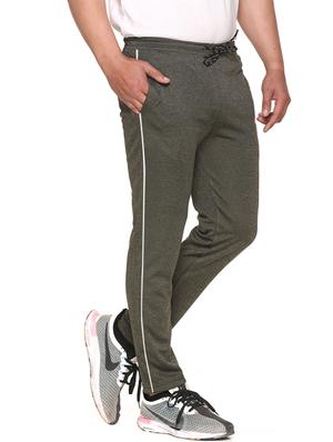 grey polyester blend flat front track pant - 17620888 - Standard Image - 2