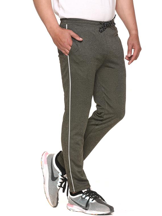 grey polyester blend flat front track pant - 17620888 - Zoom Image - 2