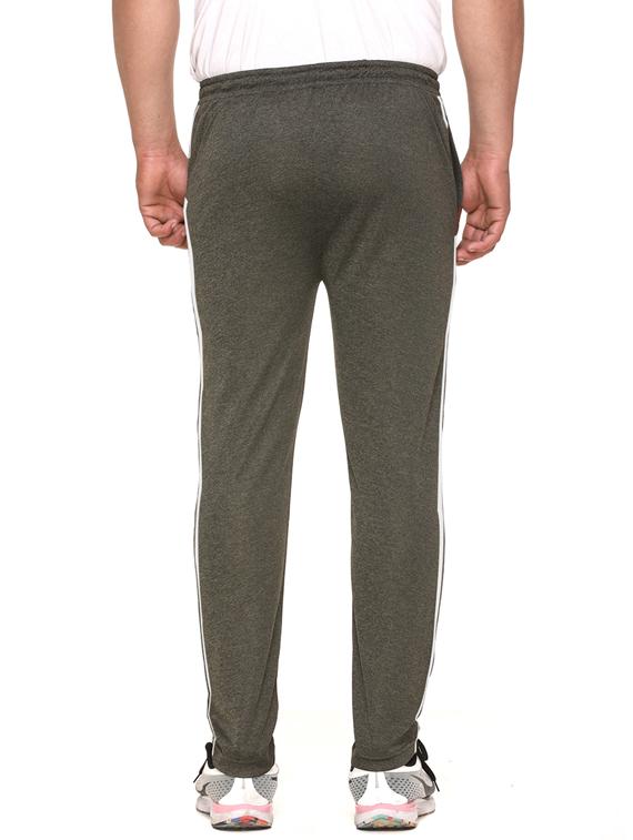 grey polyester blend flat front track pant - 17620888 - Zoom Image - 3
