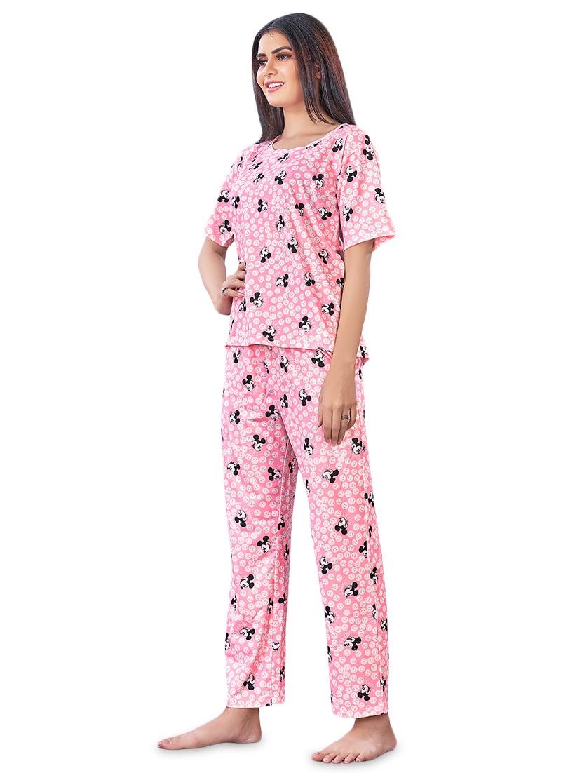 pink printed pyjama nightwear set - 17620946 - Zoom Image - 2