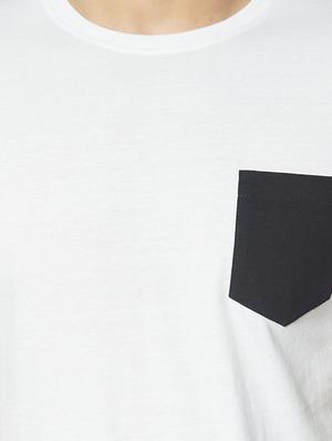 white solid pocket t-shirt - 17620968 - Standard Image - 5