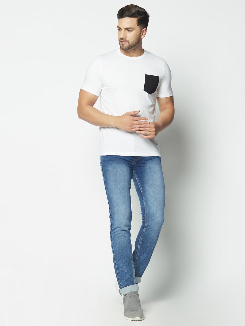 white solid pocket t-shirt - 17620968 - Zoom Image - 4