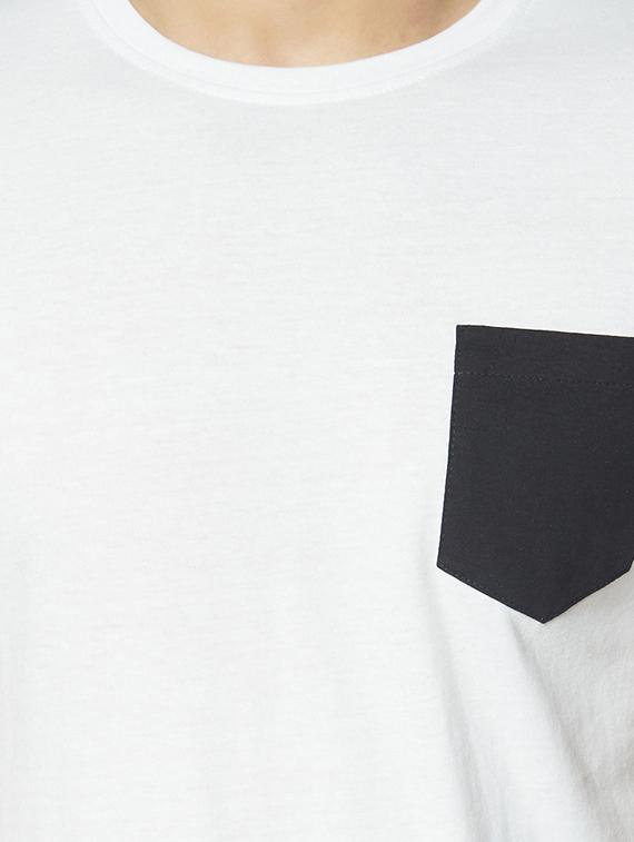 white solid pocket t-shirt - 17620968 - Zoom Image - 5