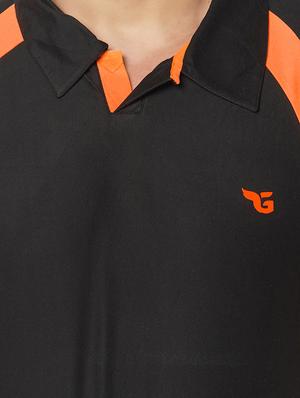 black color block polo t-shirt - 17621205 - Standard Image - 5