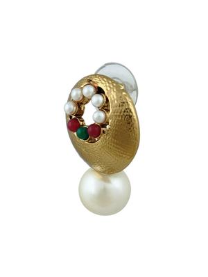 gold metal drop earring - 17621460 - Standard Image - 2
