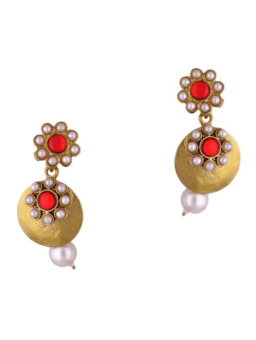 orange metal drop earring - 17621471 - Standard Image - 1