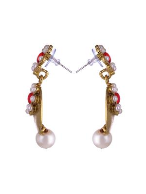 orange metal drop earring - 17621471 - Standard Image - 2