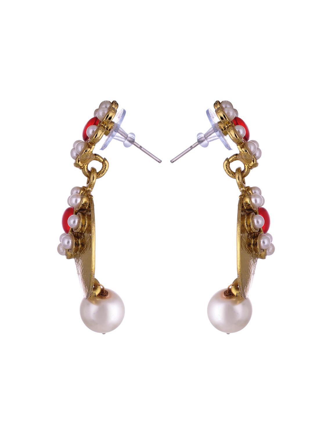 orange metal drop earring - 17621471 - Zoom Image - 2