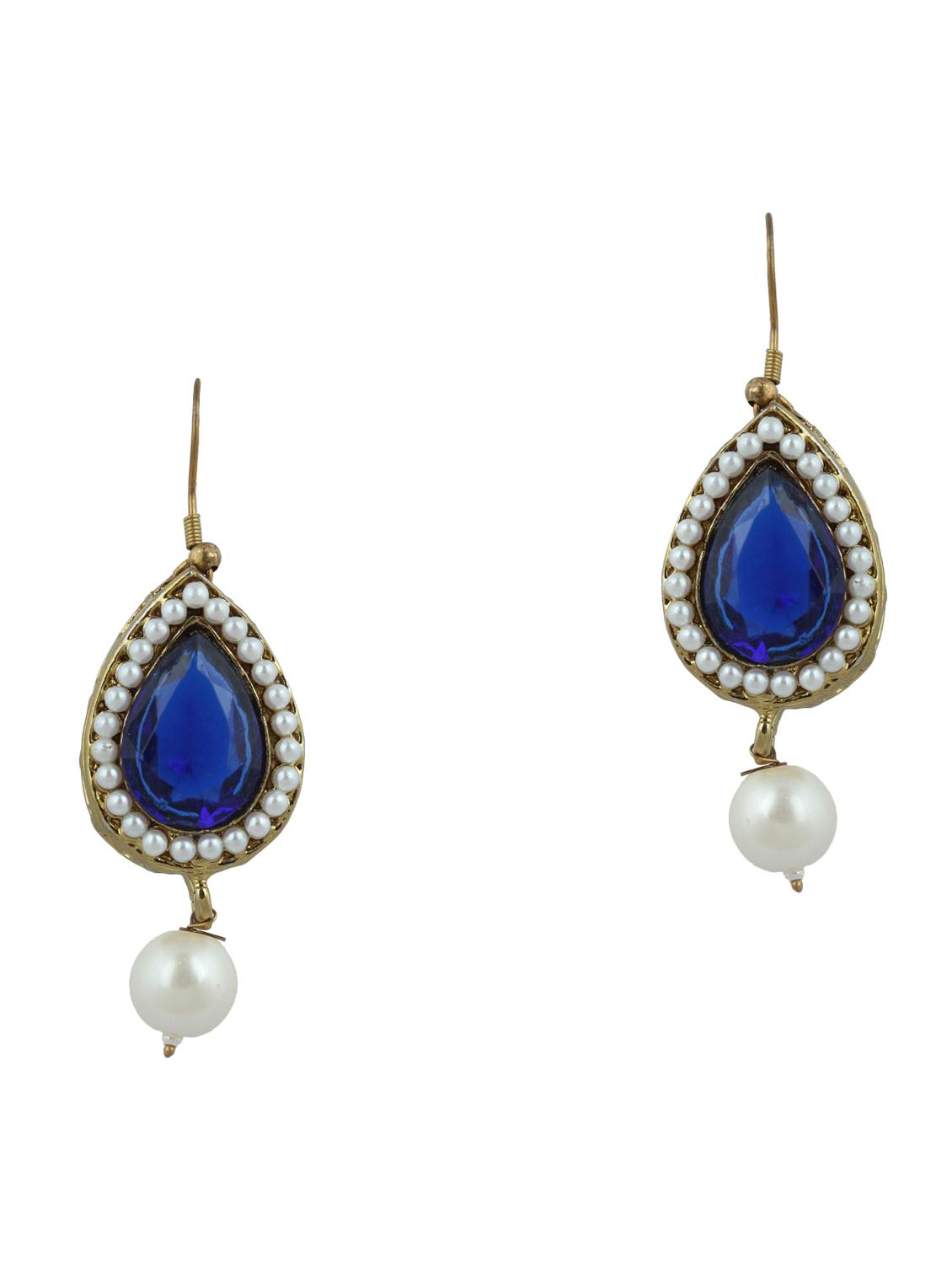 blue metal drop earring - 17621479 - Zoom Image - 1