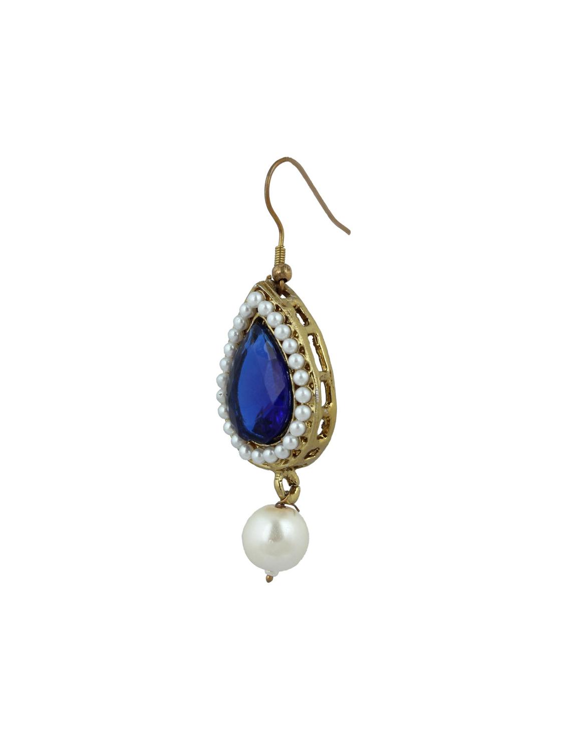 blue metal drop earring - 17621479 - Zoom Image - 2