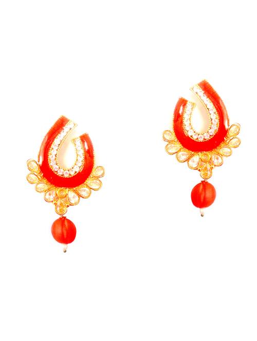 orange metal drop earring - 17621500 - Standard Image - 1