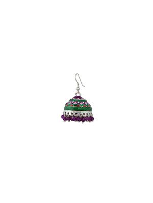 multi colored metal jhumka earring - 17621715 - Standard Image - 2