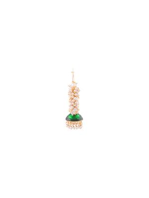 green metal jhumka earring - 17621740 - Standard Image - 2