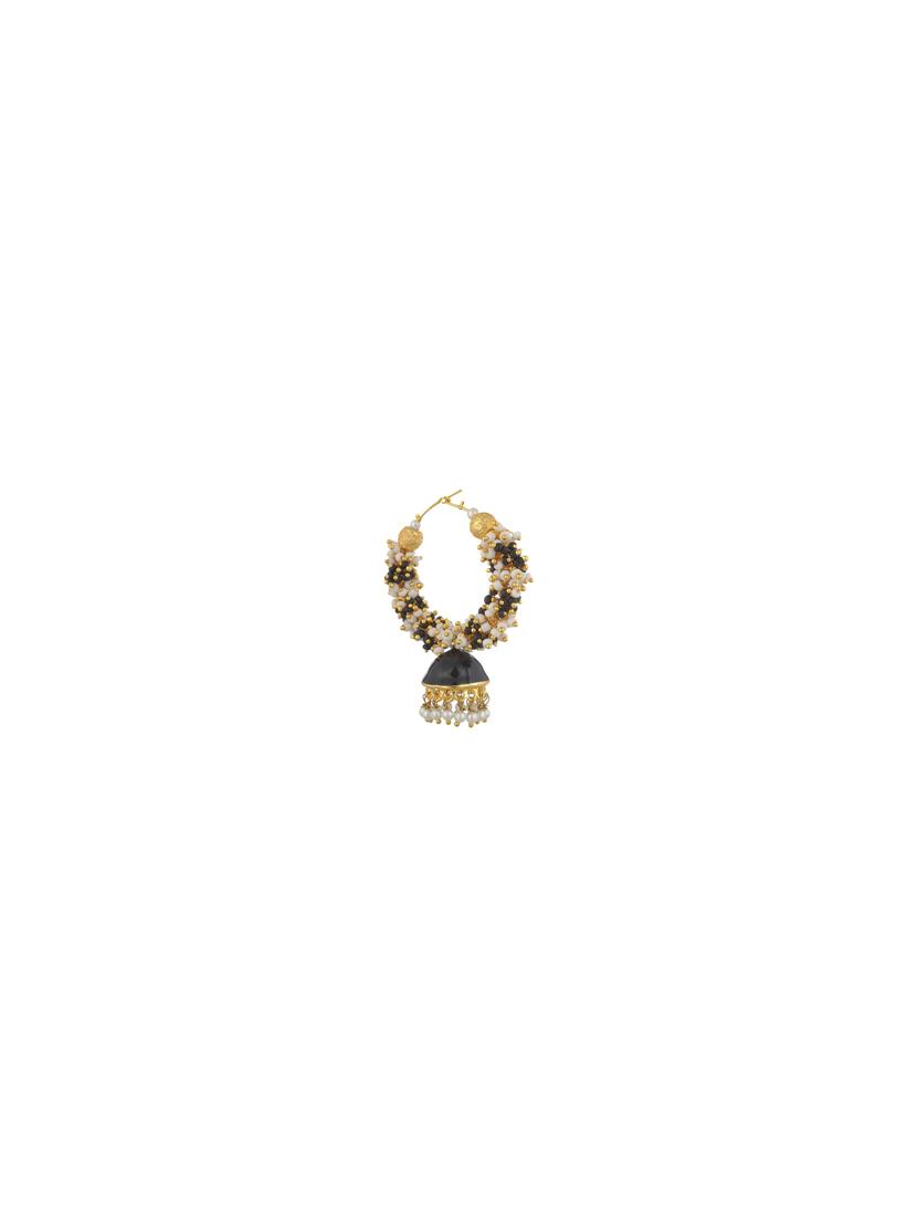 black metal jhumka earring - 17622123 - Zoom Image - 2
