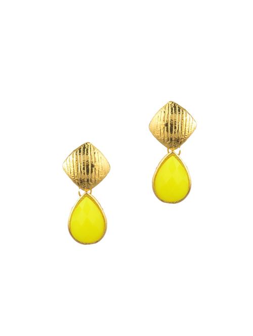 yellow metal drop earring - 17622147 - Standard Image - 1