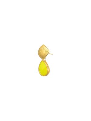 yellow metal drop earring - 17622147 - Standard Image - 2