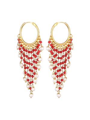 red metal drop earring - 17622222 - Standard Image - 2