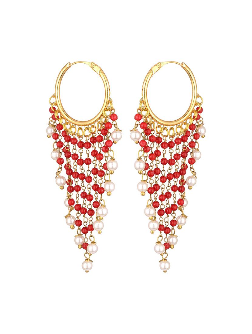 red metal drop earring - 17622222 - Zoom Image - 2