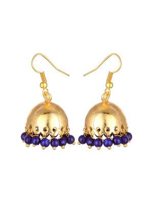 blue metal jhumka earring - 17622233 - Standard Image - 2