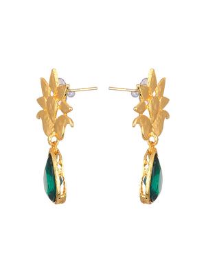 green metal drop earring - 17622238 - Standard Image - 2