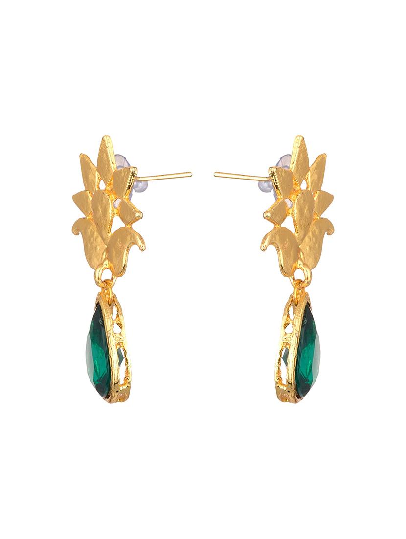 green metal drop earring - 17622238 - Zoom Image - 2