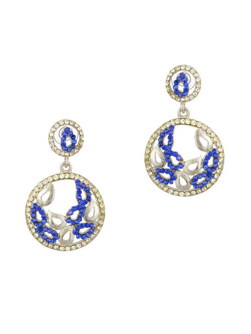 blue metal drop earring - 17622281 - Standard Image - 1