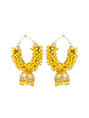white metal jhumka earring - 17622286 - Standard Image - 2