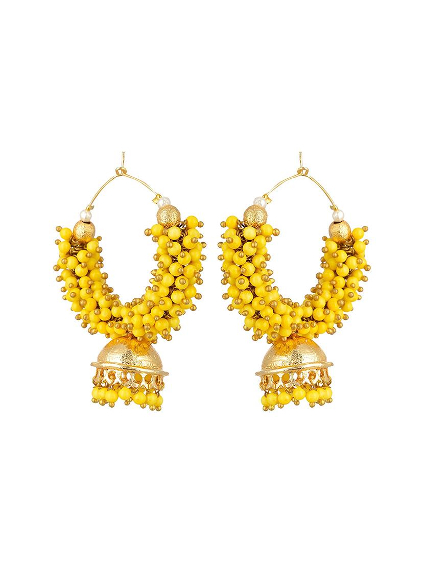 white metal jhumka earring - 17622286 - Zoom Image - 2