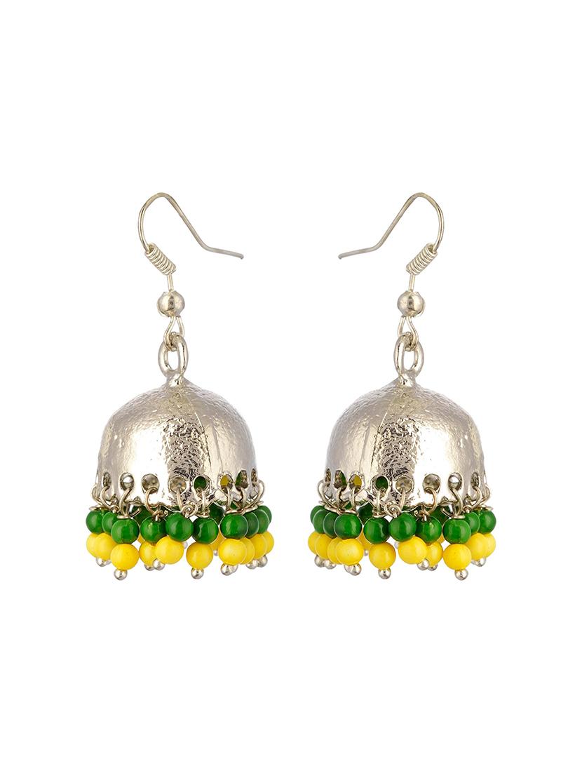 multi colored metal jhumka earring - 17622312 - Zoom Image - 2