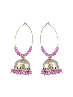 purple metal jhumka earring - 17622315 - Standard Image - 2