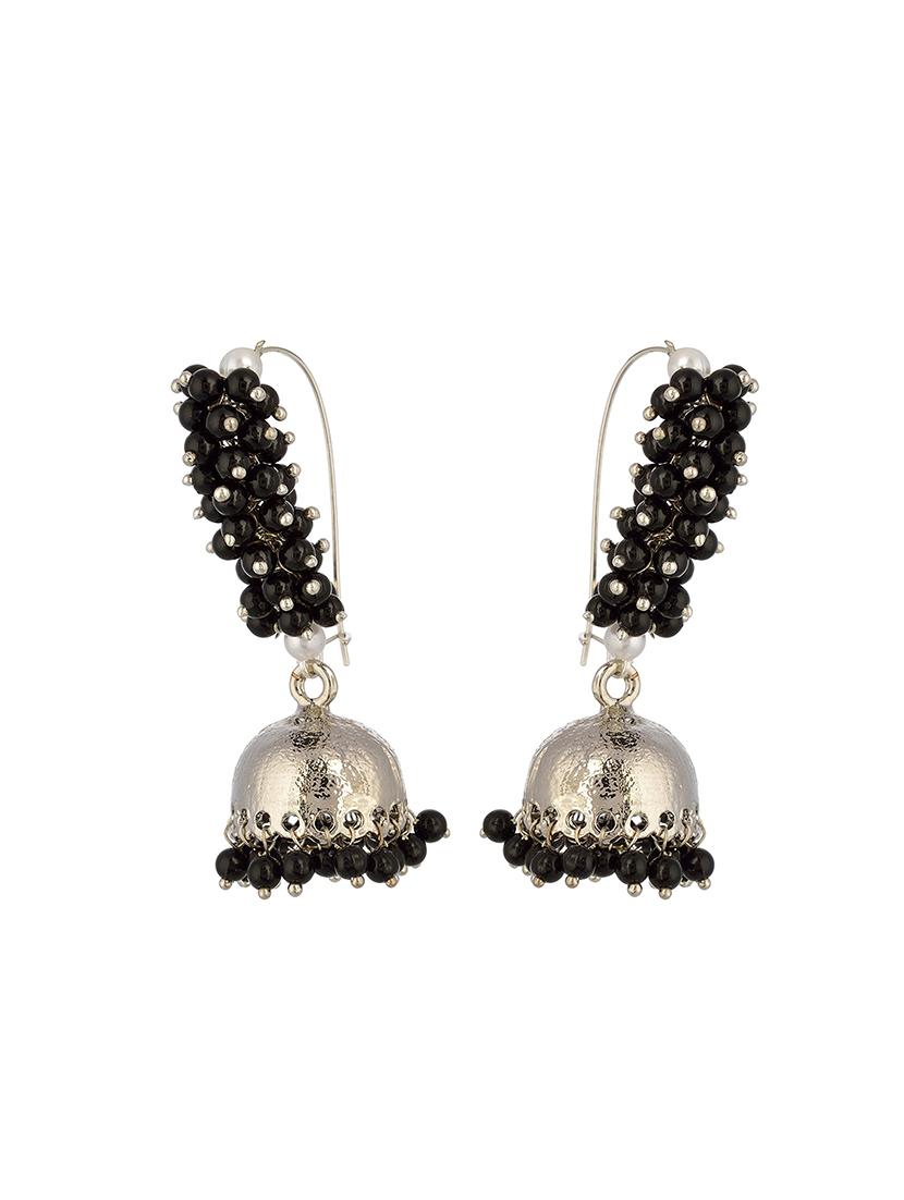 black metal jhumka earring - 17622347 - Zoom Image - 2