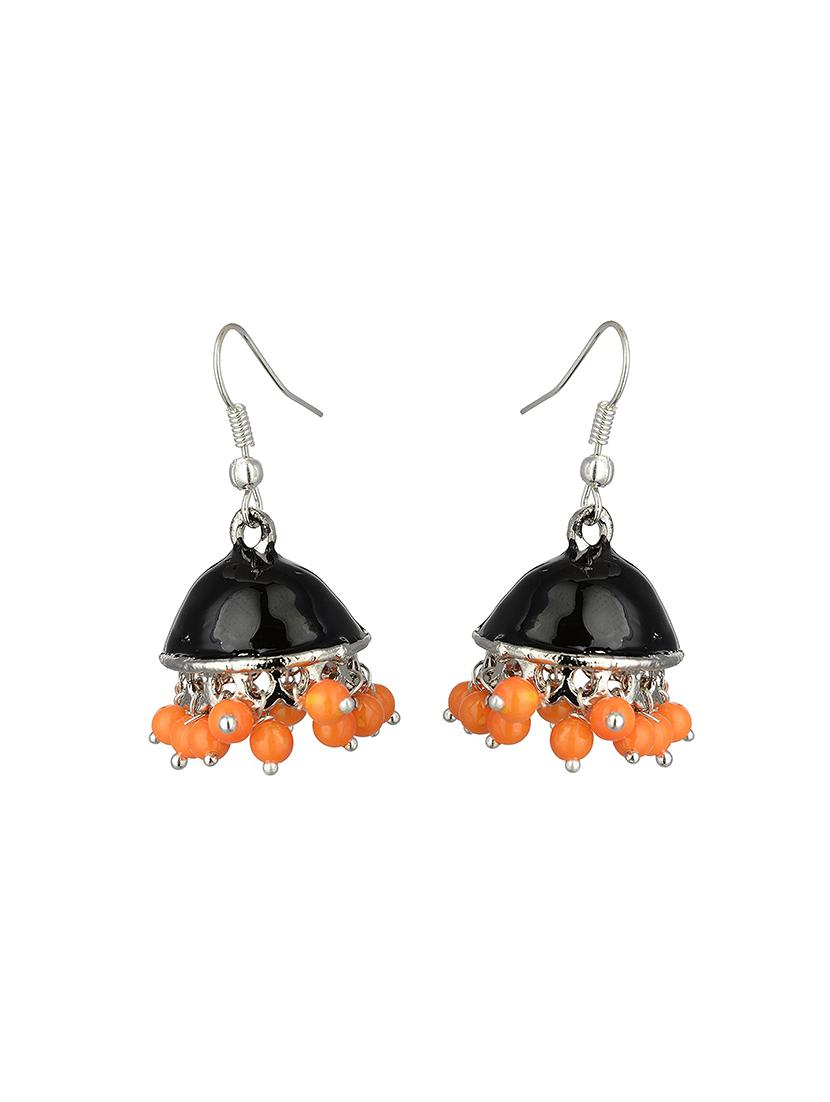 multi colored metal jhumka earring - 17622365 - Zoom Image - 2