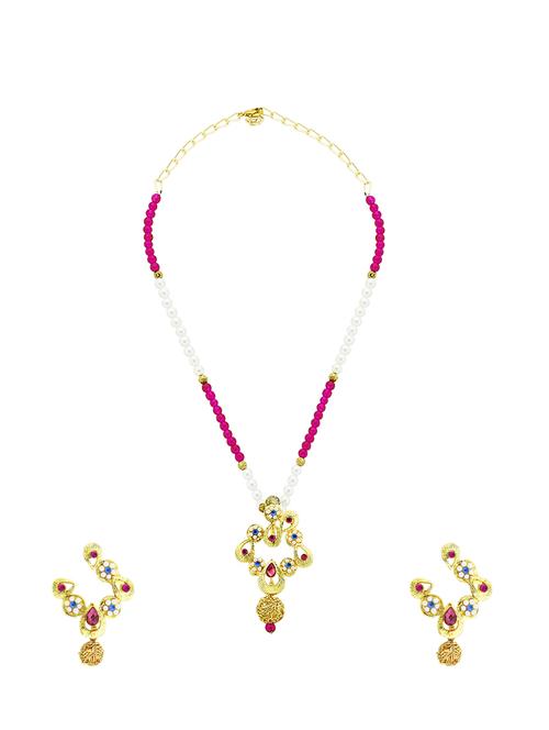 multi colored metal necklaces and earring - 17622464 - Standard Image - 1