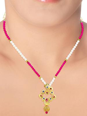 multi colored metal necklaces and earring - 17622464 - Standard Image - 4