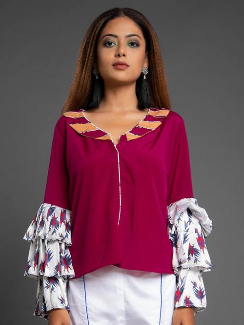 peter pan neck solid top - 17622677 - Standard Image - 1