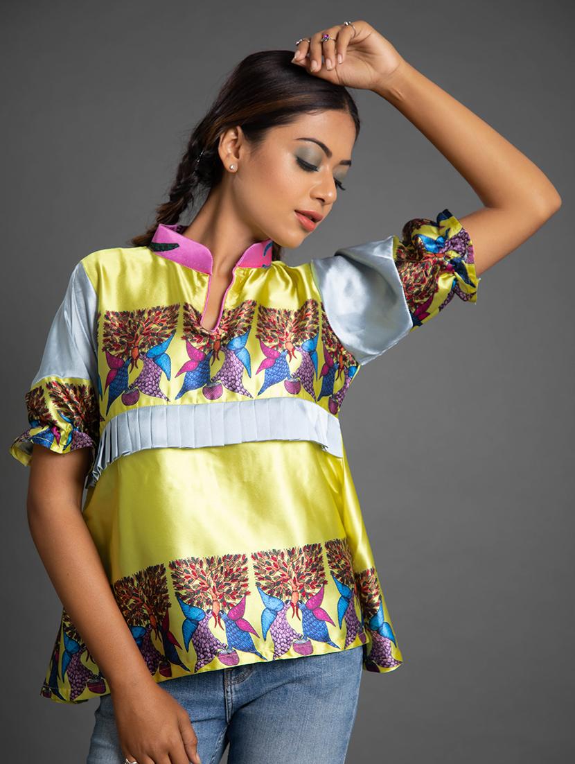 mandarin neck a-line top - 17622682 - Zoom Image - 2