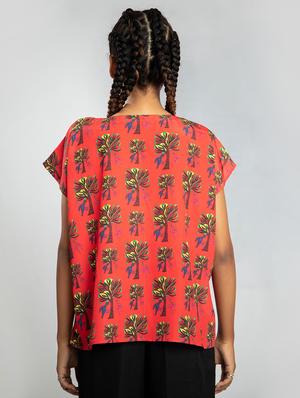tie front printed top - 17622693 - Standard Image - 3