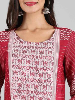 pink viscose straight kurta - 17622727 - Standard Image - 4