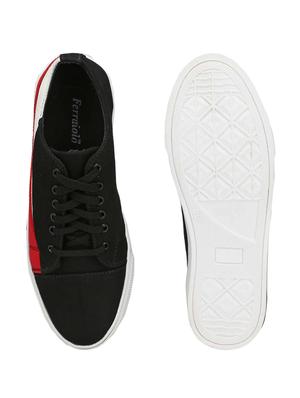 black canvas lace up sneakers - 17622906 - Standard Image - 3