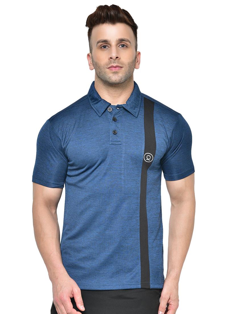 navy blue printed polo t-shirt - 17623112 - Zoom Image - 1