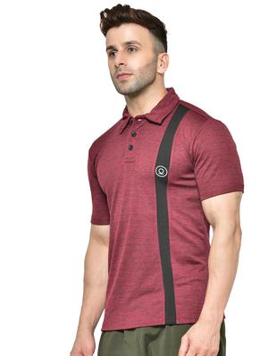 maroon printed polo t-shirt - 17623114 - Standard Image - 2